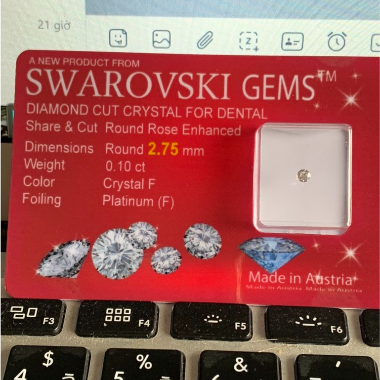 Đá Đính Răng Giá Rẻ Đá đính răng vỉ úc đỏ