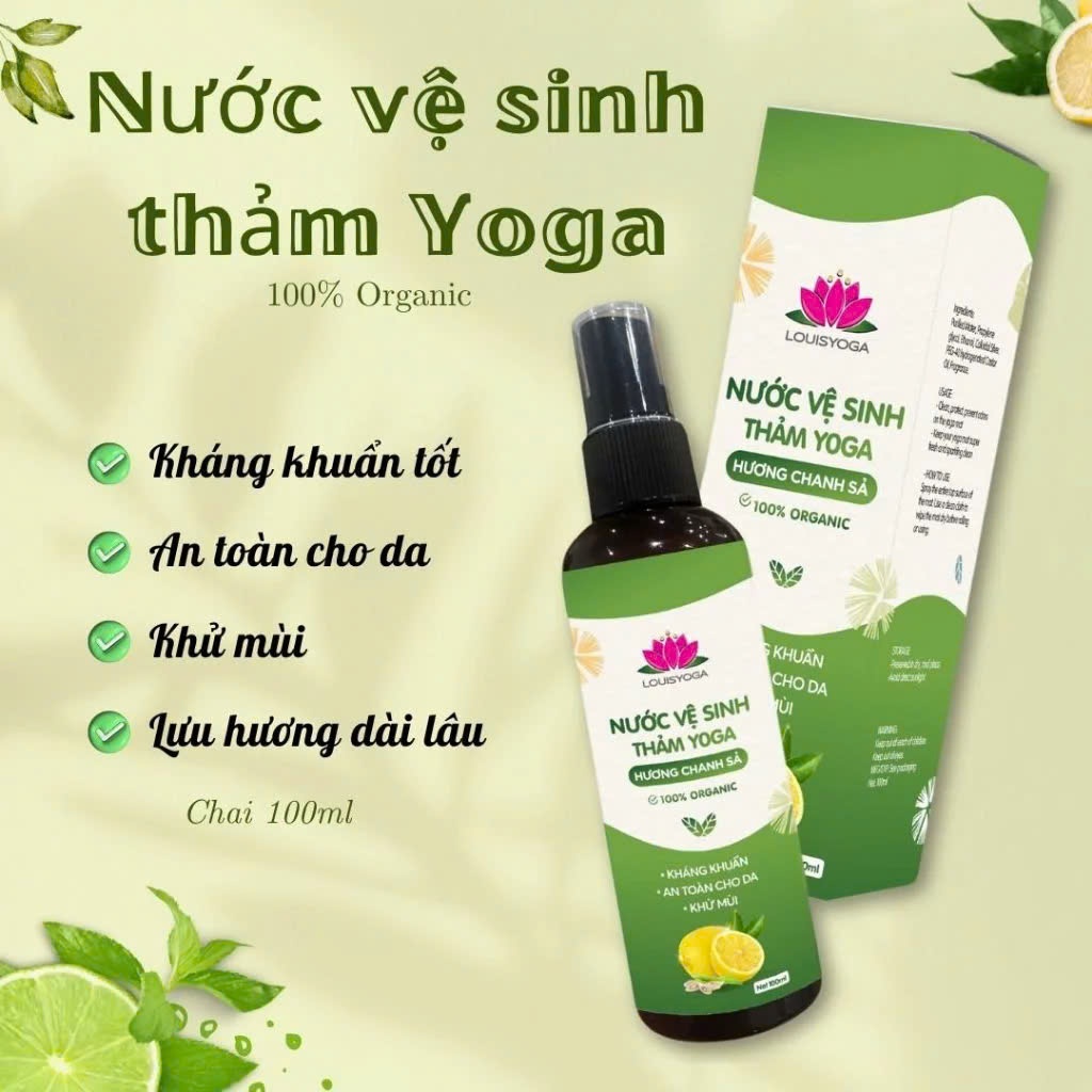 NƯỚC VỆ SINH THẢM YOGA LOUIS YOGA KHỬ MÙI - KHÁNG KHUẨN - AN TOÀN CHO DA