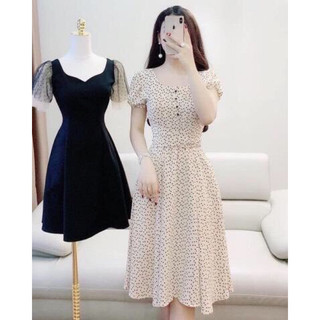 [Kèm ảnh thật]🍒Đầm lụa bi váy xoè eo thắt nơ MLXL2XL