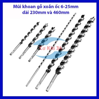Mũi khoan gỗ xoắn ốc có đầu định tâm đủ size từ 6mm-25mm dài 230mm và 460mm
