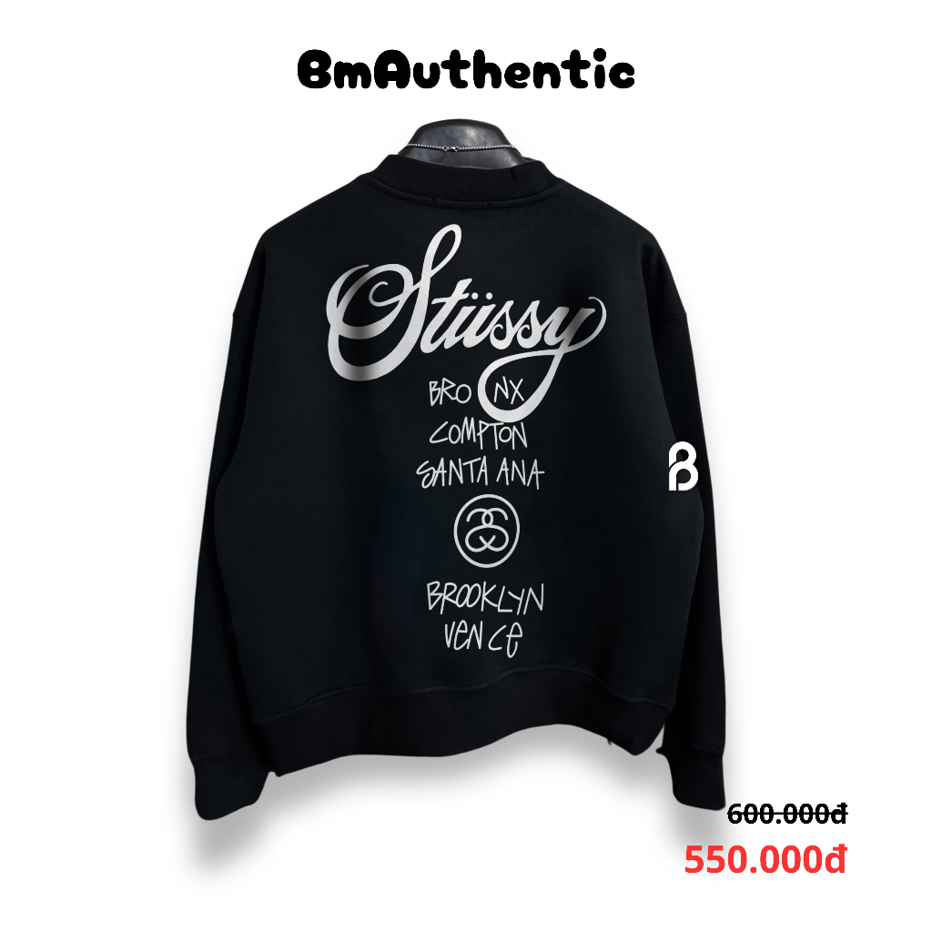 [HIGH QUALITY]  Áo Sweater Stussy Classic Cities - BM Authentic