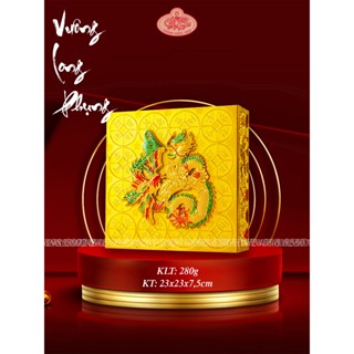 Bánh Đậu Xanh Rồng Vàng Minh Ngọc Vuông Long Phụng 280g - Đặc Sản Hải Dương