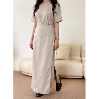 Đầm linen tà đắp chéo - ĐJ17