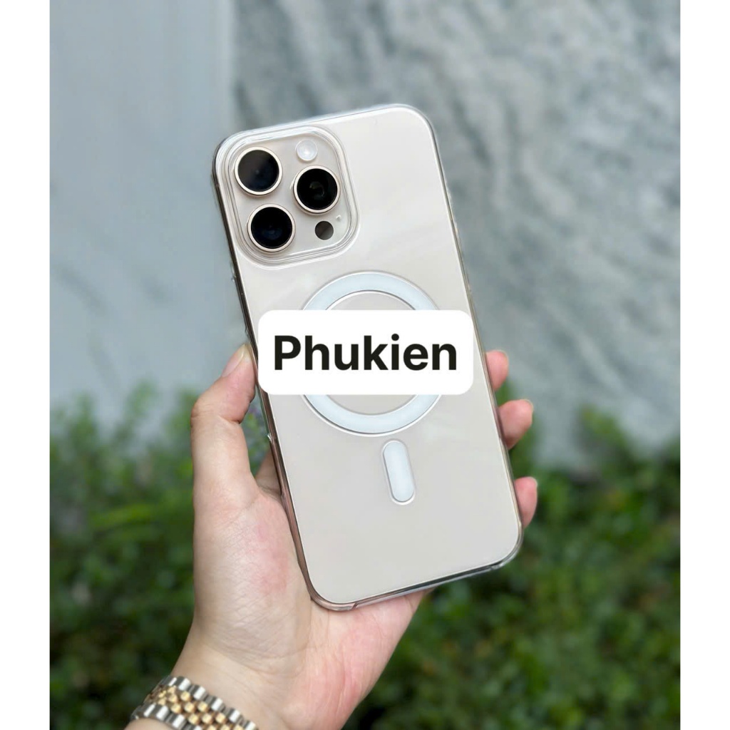 ỐP LƯNG CLEAR CASE trong suốt hổ trợ sạc từ tính cho iPhone 13 Pro max/15 Pro max/14 Pro max Loại 1;