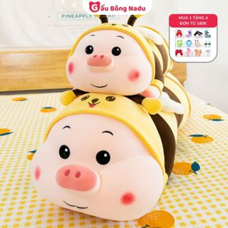 Gấu bông heo ong vàng biến hình thú nhồi bông vải nhung miniso mềm mịn cao cấp 90cm