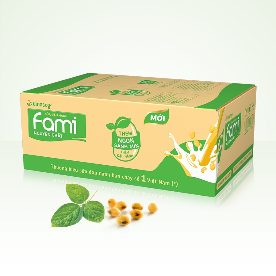 [Chỉ giao hỏa tốc] Thùng sữa đậu nành Fami nguyên chất bịch 40 bịch x 200ml