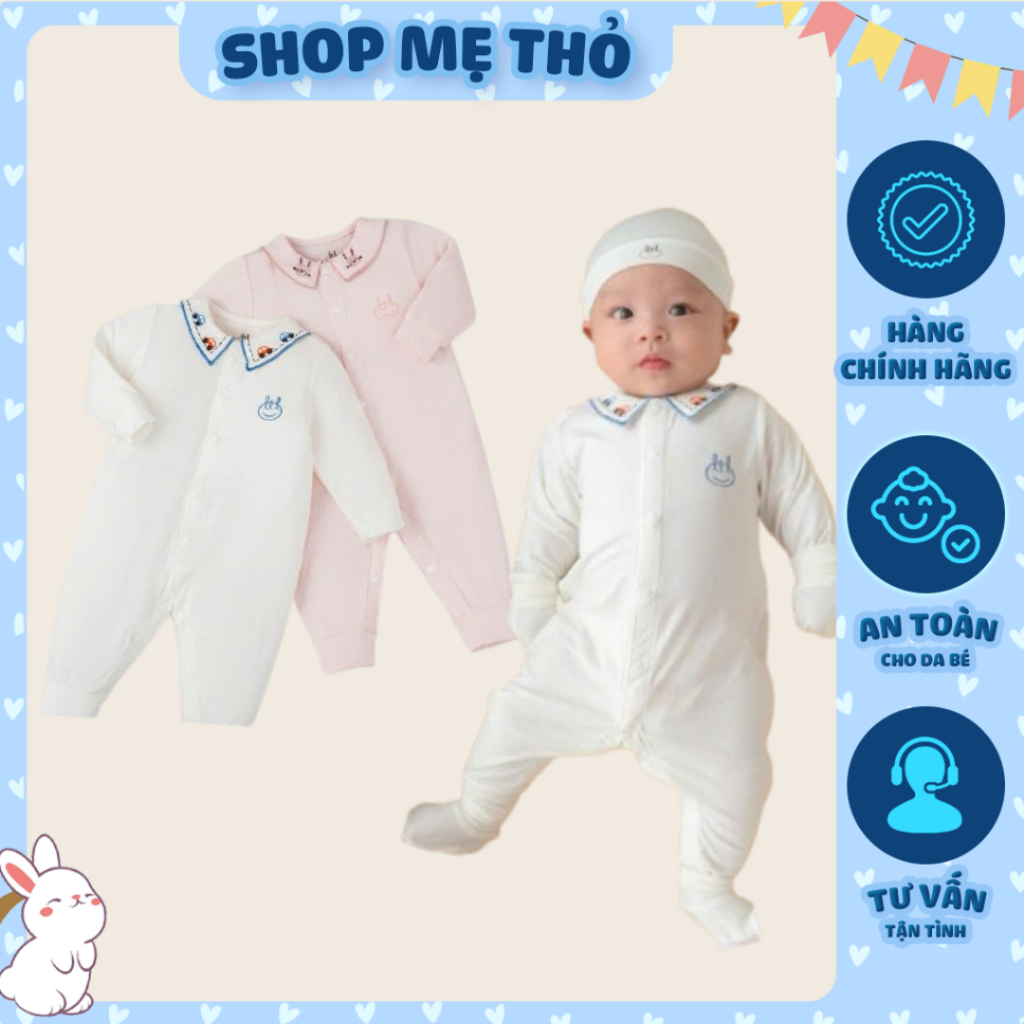 Bộ liền thân Bodysuit Body dài tay kèm phụ kiện sơ sinh Little Love chất smoothy siêu mềm mịn mướt