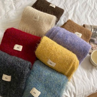  Khăn choàng cổ trơn GGG basic chất liệu len mohair mềm mịn khăn quàng cổ mùa đông mẫu mới trẻ trung hottend 