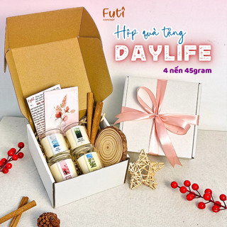 [TẶNG KÈM CARD] Hộp Quà Tặng 4 Nến Thơm Cao Cấp, Set Day Life - INTO THE WILD Kèm Đế Lót