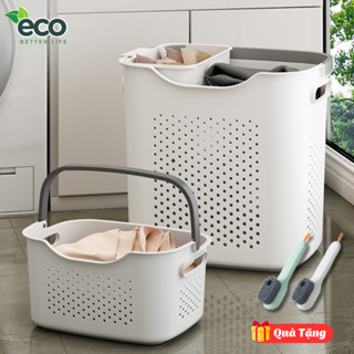 Giỏ đựng quần áo bẩn ECO đa năng kết hợp giỏ nhỏ đựng đồ lót có quai xách nhựa PP cứng cáp hiện đại