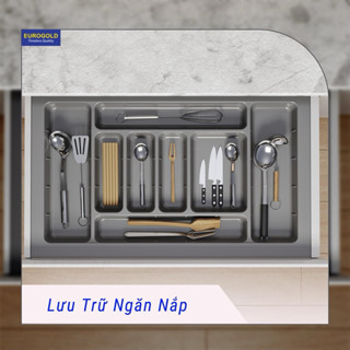 Khay chia thìa dĩa nhựa, Khay kệ chia đồ ngăn kéo tủ, phụ kiện tủ bếp Eurogold