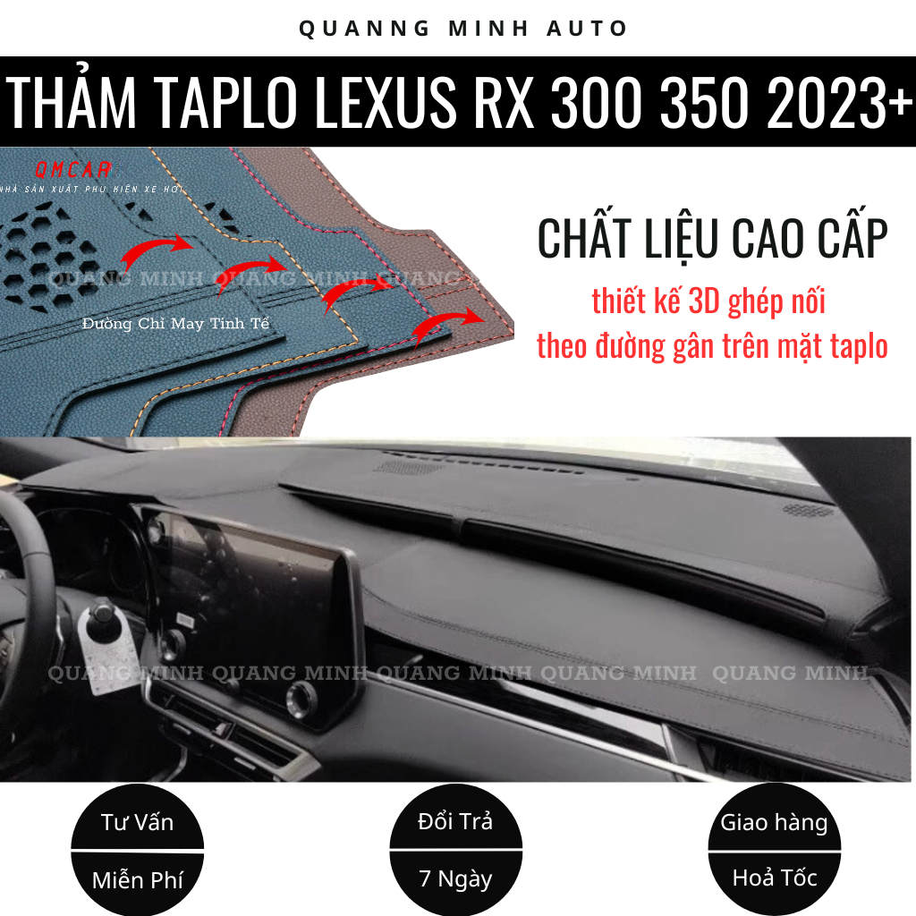 Thảm Taplo Ô Tô, Thảm Taplo Lexus RX 300 350 Đời 2023 2024 Chất Liệu Da Pu Nappa Được Thiết Kế 3D