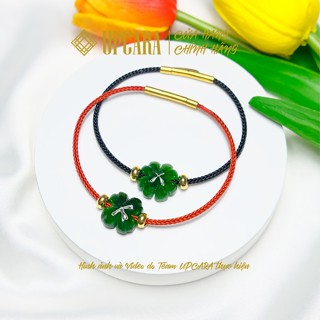 Vòng tay cỏ bốn lá sơn thuỷ may mắn UPCARA