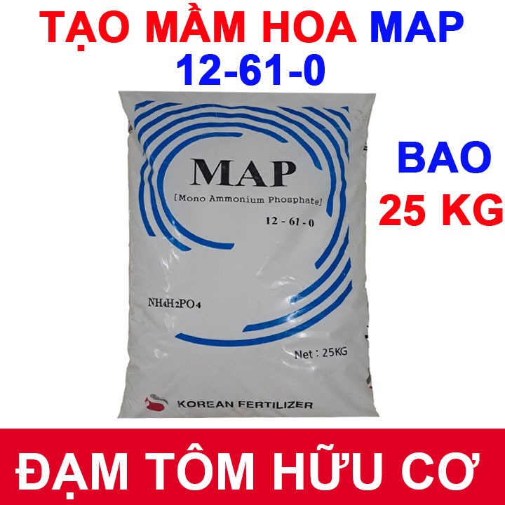 MAP 12-61-0 – Mono Ammonium Phosphate HÀN QUỐC - BAO 25 KG