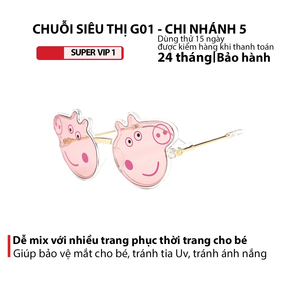 Kính râm cho bé hình heo dễ thương dễ dàng mix với nhiều loại trang phục, bảo vệ mắt cho bé