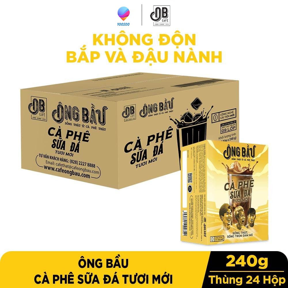01 Thùng 24 Hộp 240G/ 255G Cafe Sữa Đá - 24 Hộp 220G Cafe Muối Ông Bầu - NUTIFOOD - YOOSOO MALL