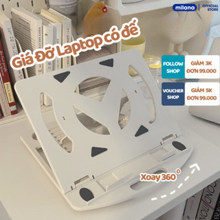 Giá Đỡ Laptop, Kệ Để Laptop Tản Nhiệt Tiện Lợi Có Đế Xoay 360 Độ, Tăng Giảm Chiều Cao Có Thể Gấp Gọn