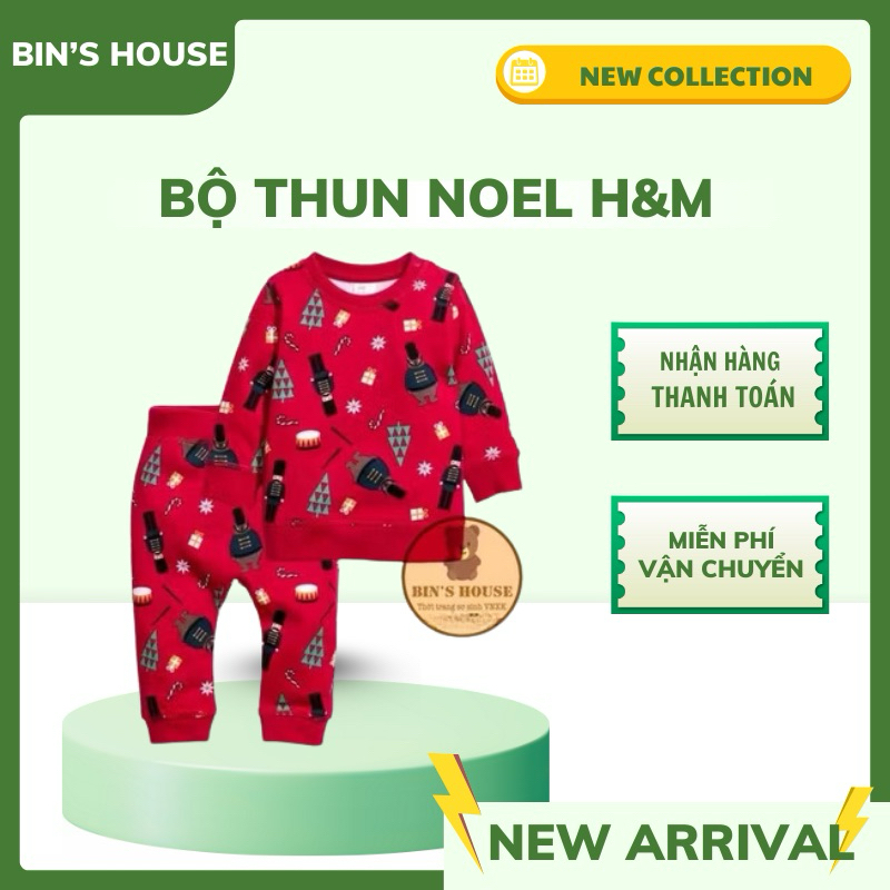 Bộ thun Noel H&M sz 4/6M
