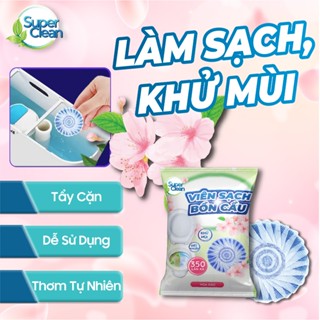 Viên Sạch Bồn Cầu Hoa Anh Đào Super Clean, Viên Tẩy Sạch Bồn Cầu khuẩn thơm mát làm sạch mảng bám