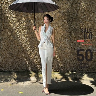 ONONMADE Set Bộ Hai Món Áo Kiểu Tay Ngắn , Chân Váy Dài ( Có Bán Lẻ) Chantel