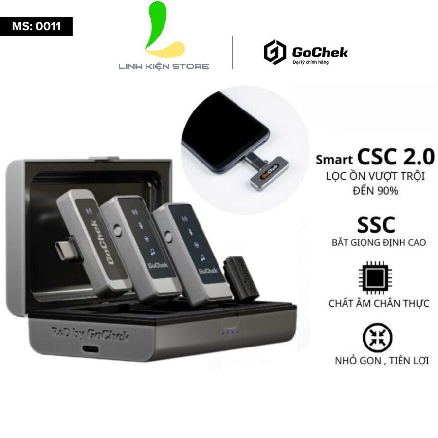 Micro Thu Âm Không Dây GoChek Ultra S24 - Micro Ghi Âm Hỗ Trợ Điện Thoại, Âm Thanh Xịn Xò