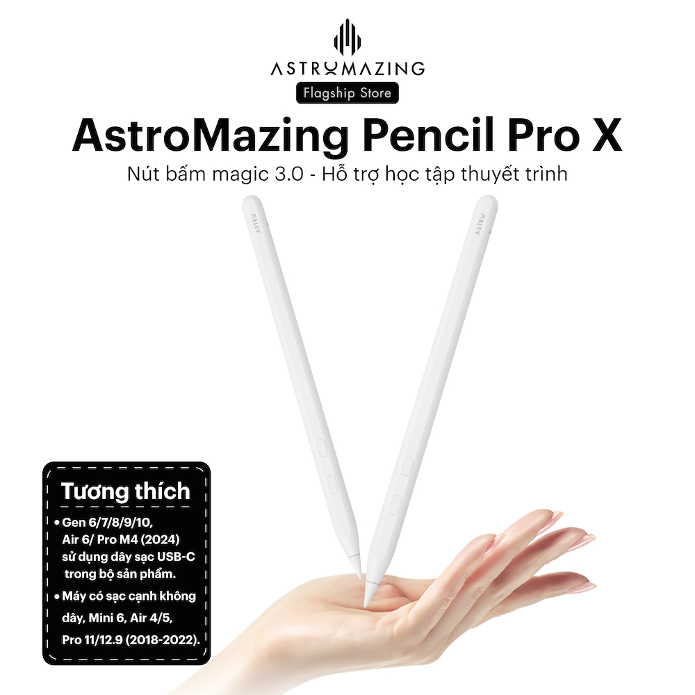 Bút cảm ứng Stylus AstroMazing Pencil Pro X cho i_Pad Pro 11 129 Gen 8 9 10 Air 4 5
