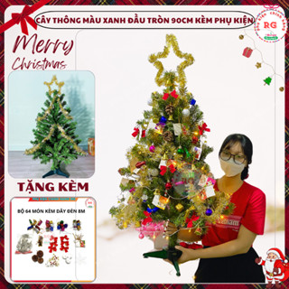 Cây Thông Noel Mini Để Bàn Cao 90cm Tặng Kèm Phụ Kiện Trang Trí Dễ Thương , Trưng Bày Phòng Khách Phòng Ngủ Bàn Làm Việc