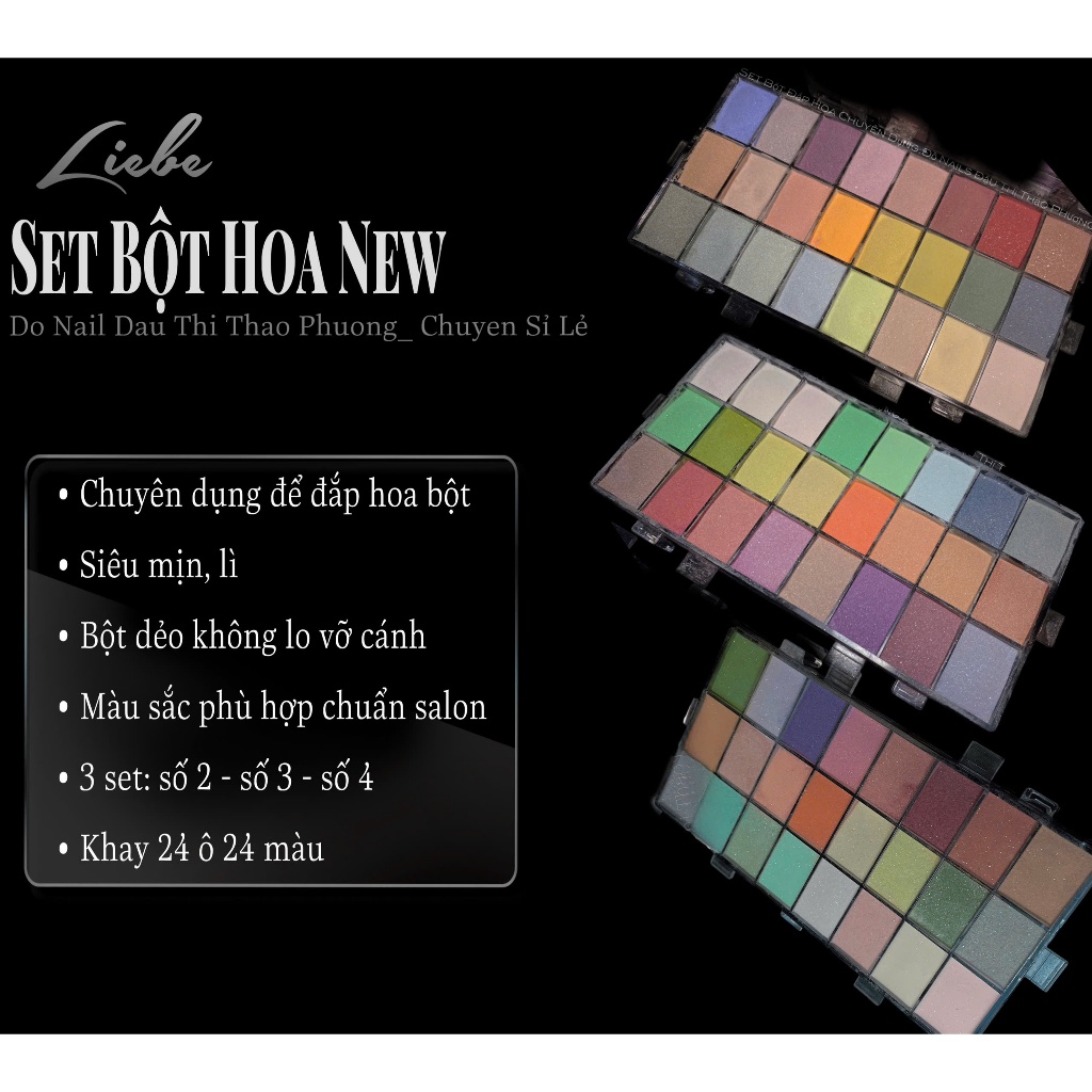Set Bột Đắp Hoa 24 Màu
