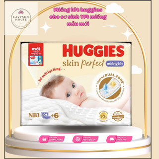 [Tặng 6 mếng]Miếng lót sơ sinh huggies Skin Perfect newborn 1 108 miếng tặng 9miếng dưới 5kg