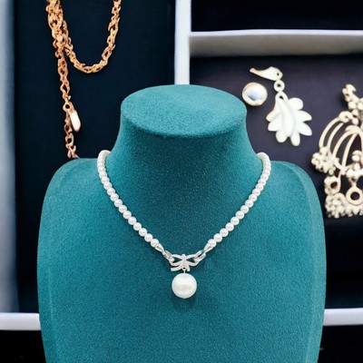 Chuỗi Ngọc Trai 5ly Mặt 12ly Khoá Nơ Tinh Tế - Ngọc Trai Trường Thịnh