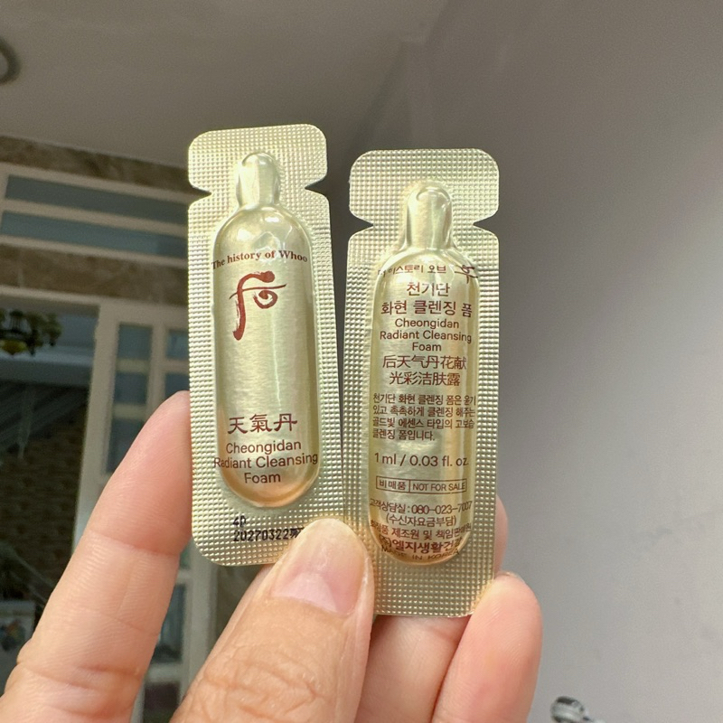 (10 gói date 2027)  Sữa rửa mặt tái sinh da Whoo Cheongidan Radiant Cleansing Foam