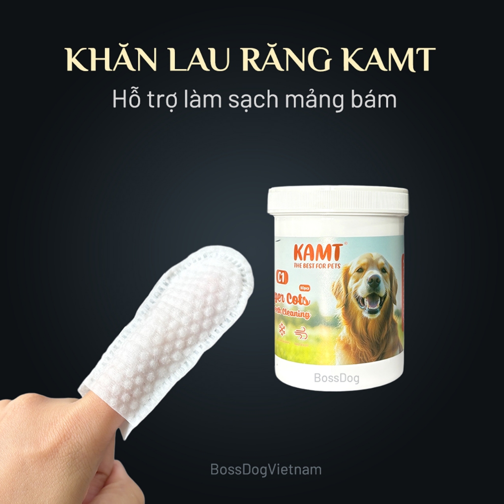 Khăn ướt vệ sinh răng cho chó mèo - Khăn lau răng sạch thơm cho thú cưng | BossDog