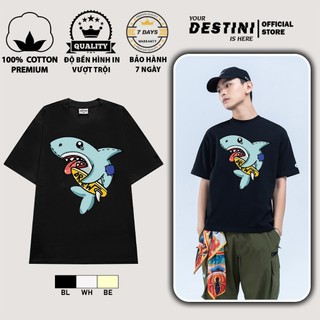 Áo Thun [Áo Phông] drew unisex nam nữ form rộng tay lỡ cotton cao cấp cổ tròn DESTINI DREW06