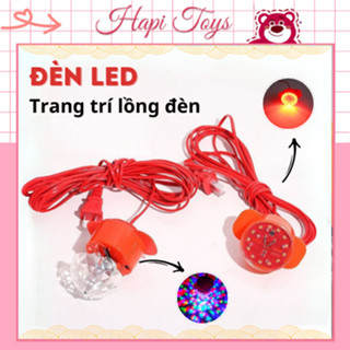 Đèn LED Xoay 7 màu, LED đèn lồng dùng trang trí lồng đèn TẾT gắn liền dây cắm điện 2m dùng được ngoài trời