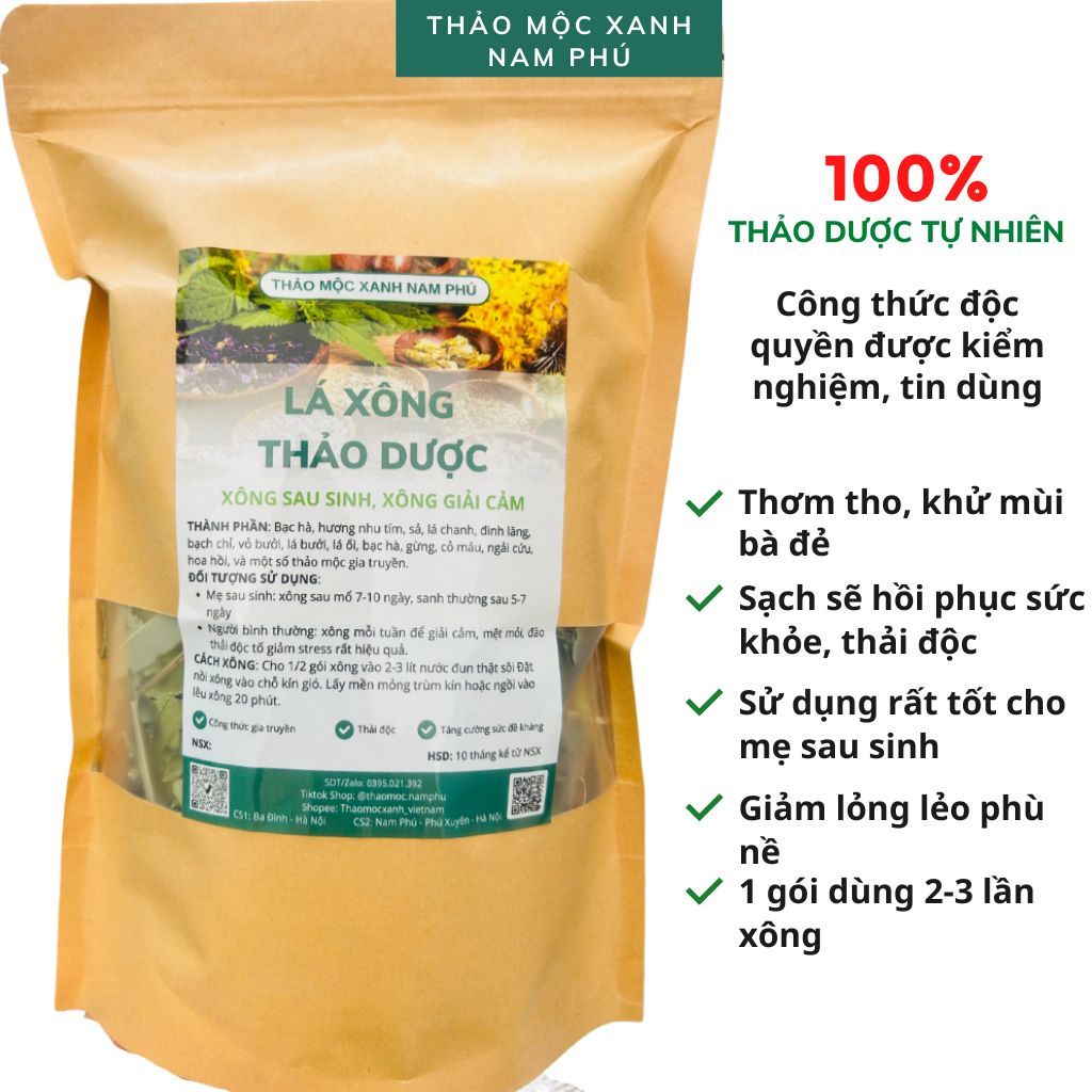 Lá Xông Sản Phụ sau sinh, Lá xông thảo dược xông cơ thể - Thảo Mộc Nam Phú