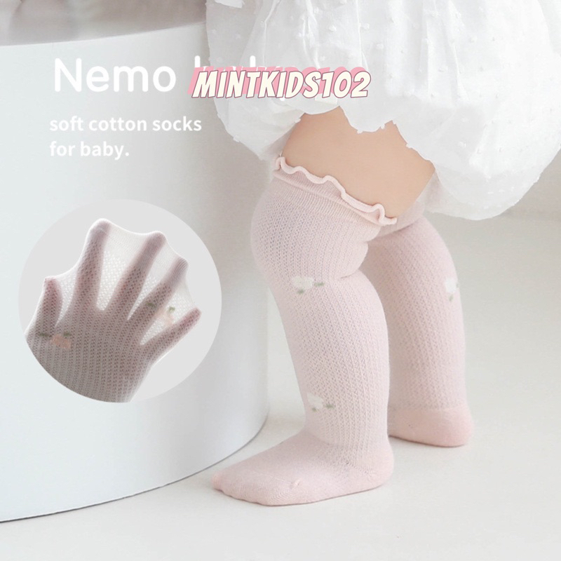 Tất cho bé, tất dài cho bé, tất lưới cho bé 0 đến 3 tuổi Nemo Baby mềm mại, thoáng mát TL-07
