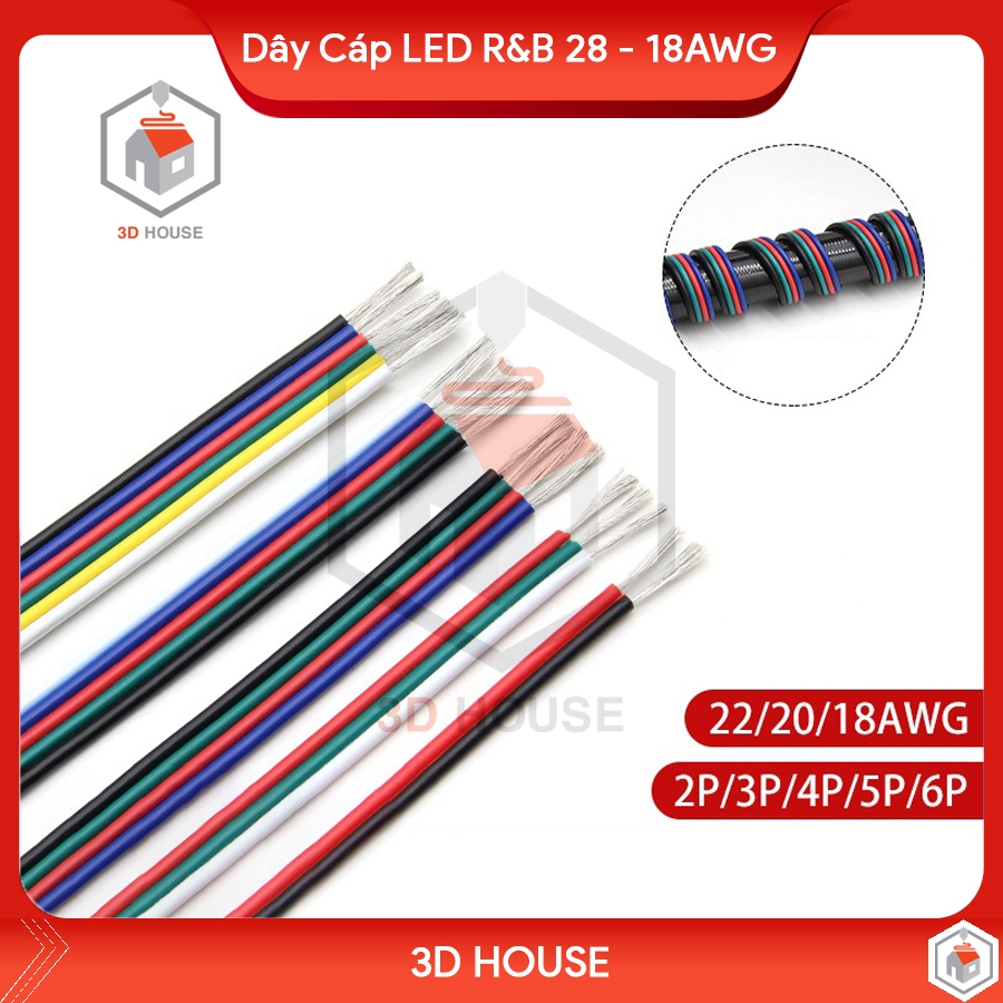 Dây Cáp LED R&B, Mạch PCB, Động Cơ Bước 2P-8P 28AWG - 18AWG