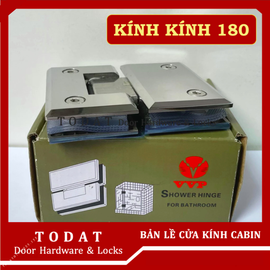 Bản lề cabin phòng tắm Kính Kính 180 độ VVP Thái Lan