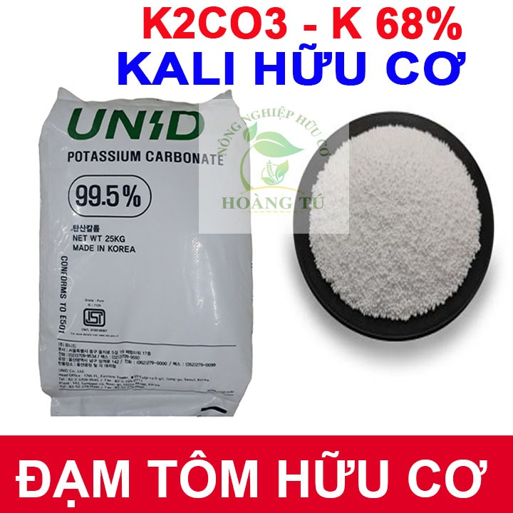 Phân bón Kali Cacbonat (K2CO3 - Kali hữu cơ) K2O = 68% (gói 1kg)
