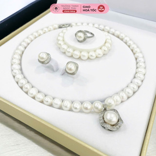  Bộ Trang Sức Ngọc Trai 10ly Mix Phụ Kiện Bạc Sang Trọng Tinh Tế - Ngọc Trai Trường Thịnh 