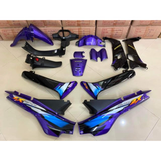  Bộ vỏ nhựa xe wave zx - wave anpha mầu tím kèm tem 