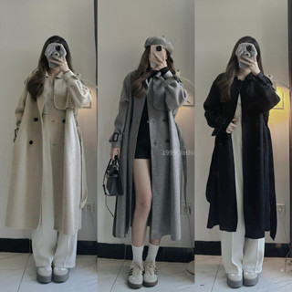 Áo dạ ép lông thỏ dáng dài  Qccc