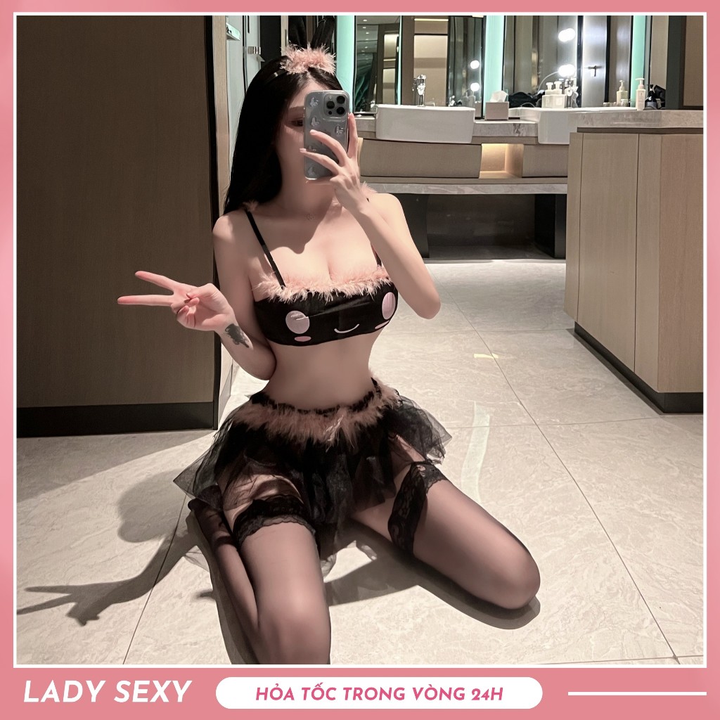 Váy ngủ cosplay thỏ NGỌC 2 mảnh gợi cảm, Đồ ngủ nữ hóa thân sexy quyến rũ | BigBuy360 - bigbuy360.vn