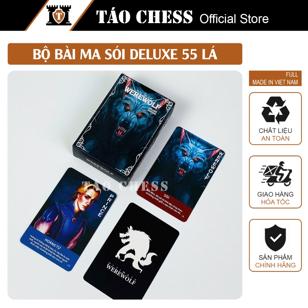 Bộ bài Ma Sói Cơ Bản 55 Lá - Boardgame thẻ bài Ma Sói Việt Hóa giải trí vui vẻ cùng nhóm bạn