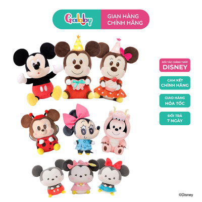 Gấu Bông Nhân Vật Bedtime - Mickey - Minnie - Pyjama Kích Thước 15cm, 18cm, 23cm, 25cm, 30cm