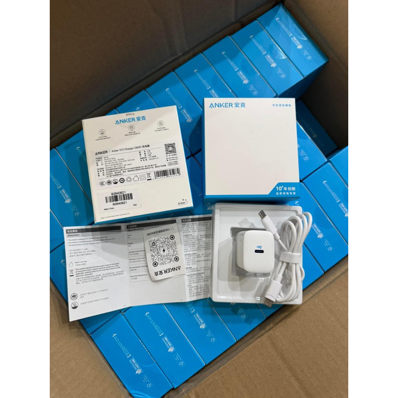 Bộ sạc nhanh Anker 312 (B2640) chân gập, Sạc nhanh 17PROMAX kèm cáp TypeC to TypeC 30W Dành I15/16 (