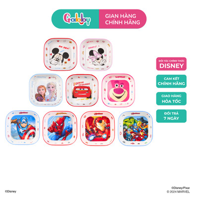 Đĩa Ăn Dặm Cho Bé Gabby Nhựa Melamine Hình Spiderman, Mc Queen, Captian American Siêu Đáng Yêu
