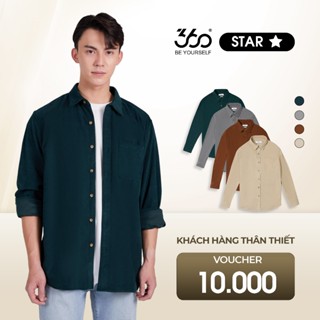 Áo sơ mi nhung tăm nam nữ Unisex dài tay 360Boutique form rộng túi ngực Hàn Quốc dày dặn - STDOL317