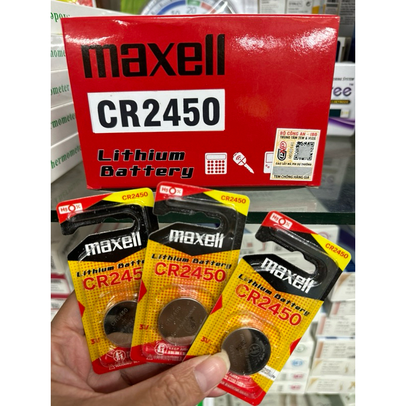 ✅ Chính hãng - [ COMBO 05 viên ] Pin nút CR2450 / CR 2450 Maxell Lithium 3volt,Vỉ 1 viên Pin cúc áo 