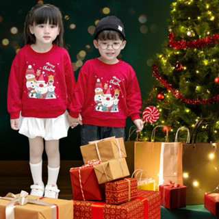  Áo noel dài tay áo nỉ giáng sinh cho bé trai bé gái 